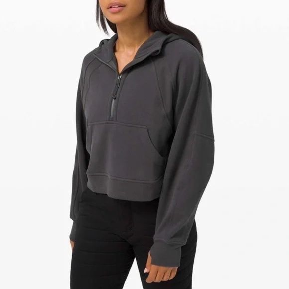 lululemon athletica Tops - LULULEMON Gray Scuba Oversized Half-Zip Hoodie